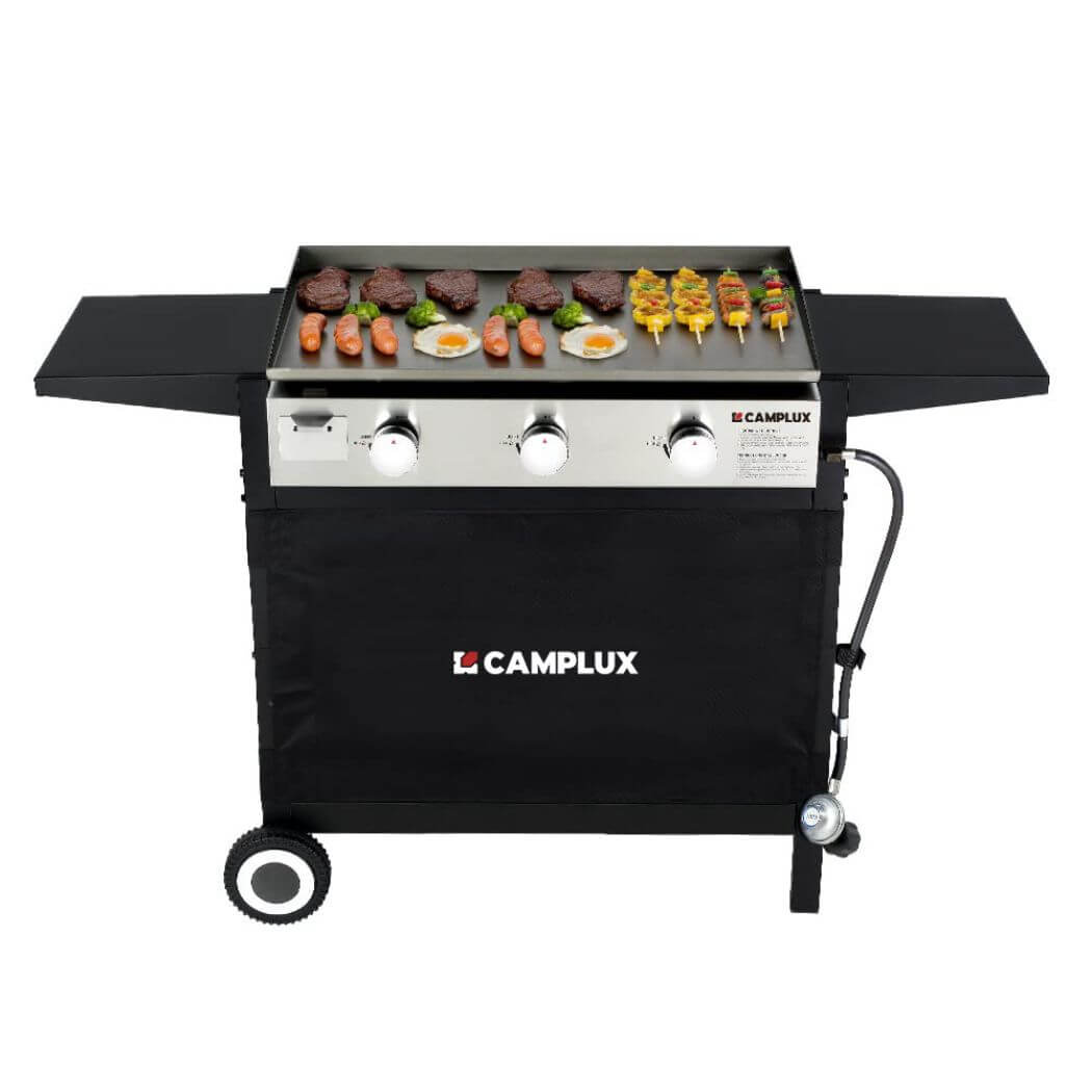 Camplux Gas-Grill-Kombination für den Außenbereich, 3 Brenner, Camping und Tailgating, 33.000 BTU mit 20 LB LP-Anschluss 