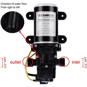 Camplux 12V komplettes tragbares Wasserpumpenpaket – alles in einem