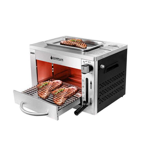 Camplux SG102 Tragbar Oberhitze Gasgrill 3,2kW, Hochleistungs Steakgrill aus Edelstahl, 880°C Hochtemperaturgrill mit 5 Höhenstufen