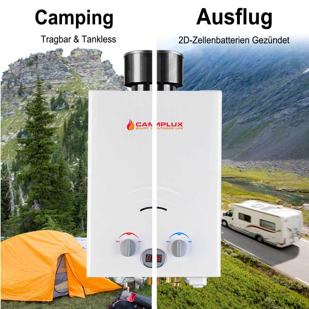 Camplux BW158C Réservoir à gaz sans réservoir avec réservoir de régénération, réservoir à gaz instantané extérieur 6 L pour camping/camping/camping-car 