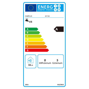 Camplux AY132N Réservoir à gaz sans réservoir, 5 L au gaz propane, réservoir d'eau chaude instantanée [Energieklasse A] 